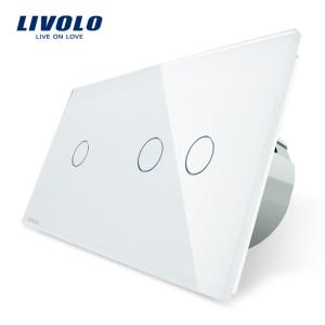 Intrerupator simplu + dublu cu touch Livolo din sticla Intrerupator simplu + dublu cu touch Livolo din sticla