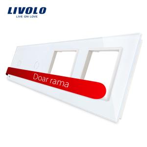 Panou 2 intrerupatoare simple cu touch si 2 prize LIVOLO din sticla Panou 2 intrerupatoare simple cu touch si 2 prize LIVOLO din sticla