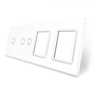 Panou intrerupator simplu+dublu si 2 prize Livolo din sticla Panou intrerupator simplu+dublu si 2 prize Livolo din sticla