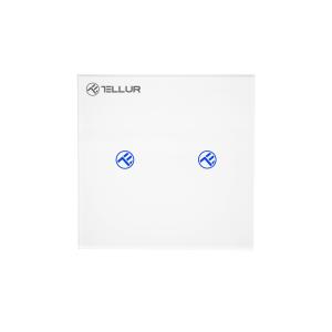 Intrerupator Dublu Wi-Fi cu Touch din Sticla Tellur, SS2N, 2 Porturi Intrerupator Dublu Wi-Fi cu Touch din Sticla Tellur, SS2N, 2 Porturi