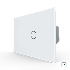 Intrerupator Simplu Cap Scara / Cruce cu Touch LIVOLO din Sticla, Standard Italian Intrerupator Simplu Cap Scara / Cruce cu Touch LIVOLO din Sticla, Standard Italian