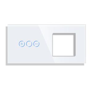 Panou Intrerupator Variator cu Touch si Priza Simpla Din Sticla LUXION Panou Intrerupator Variator cu Touch si Priza Simpla Din Sticla LUXION