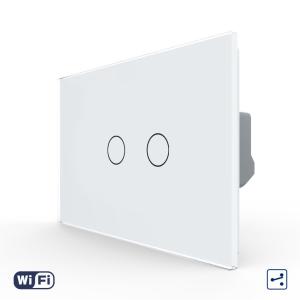 Intrerupator Dublu Cap Scara / Cruce Wi-Fi cu Touch LIVOLO, standard italian – Serie Noua Intrerupator Dublu Cap Scara / Cruce Wi-Fi cu Touch LIVOLO, standard italian – Serie Noua