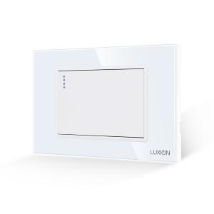 Intrerupator Simplu Mecanic LUXION cu Rama din Sticla, Standard Italian, 3M Intrerupator Simplu Mecanic LUXION cu Rama din Sticla, Standard Italian, 3M