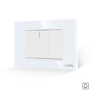 Intrerupator cu Revenire (Sonerie) Mecanic 1M si 2 Taste False LUXION cu Rama din Sticla, Standard Italian, 3M Intrerupator cu Revenire (Sonerie) Mecanic 1M si 2 Taste False LUXION cu Rama din Sticla, Standard Italian, 3M