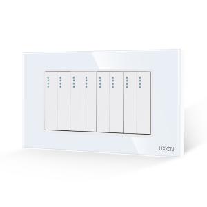 Intrerupator Mecanic 8 Posturi LUXION cu Rama din Sticla, Standard Italian, 4M Intrerupator Mecanic 8 Posturi LUXION cu Rama din Sticla, Standard Italian, 4M